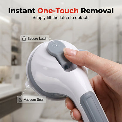 📢📢50% OFF NOW!! ⏰No-drill Suction Safety Grab Bar – Stable Support Handle for Bathroom, Shower & Toilet