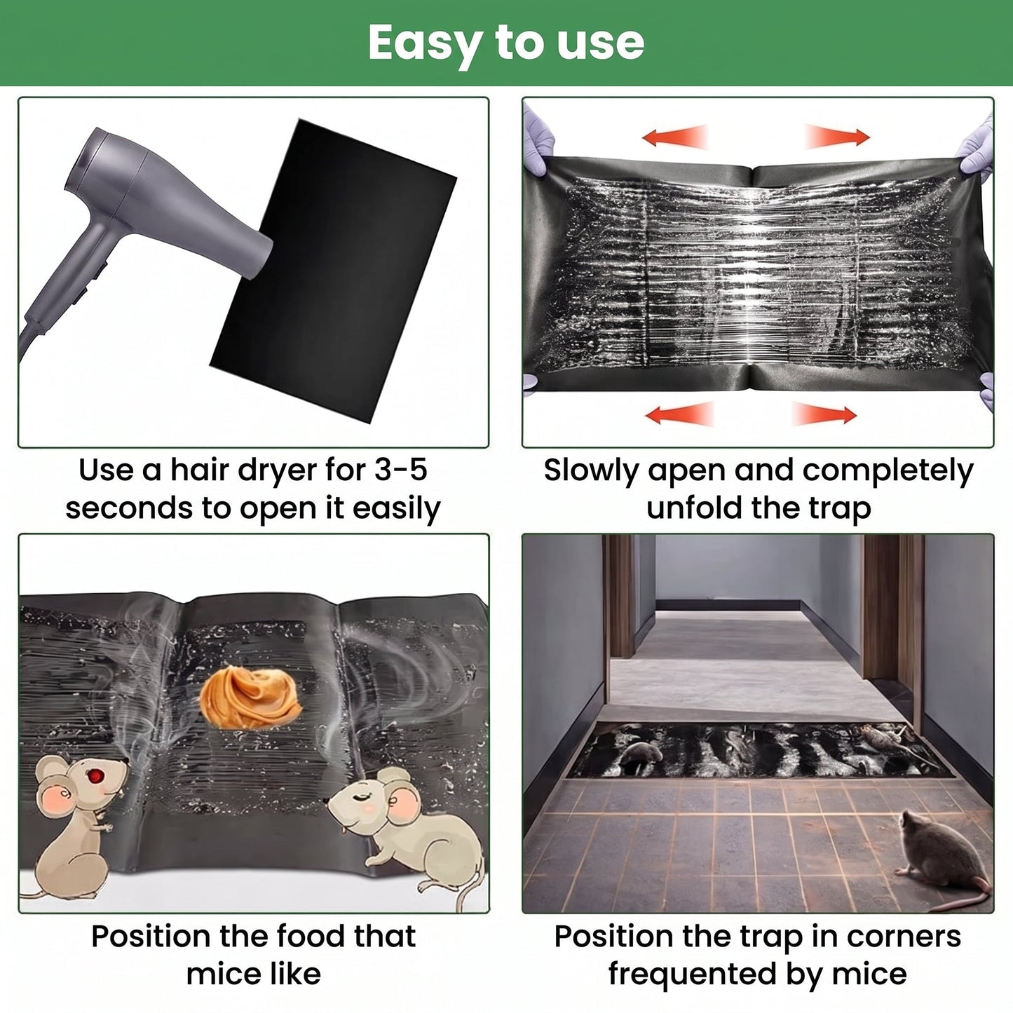 🐭Professional sticky mouse trap – Extra large size for faster capture speed